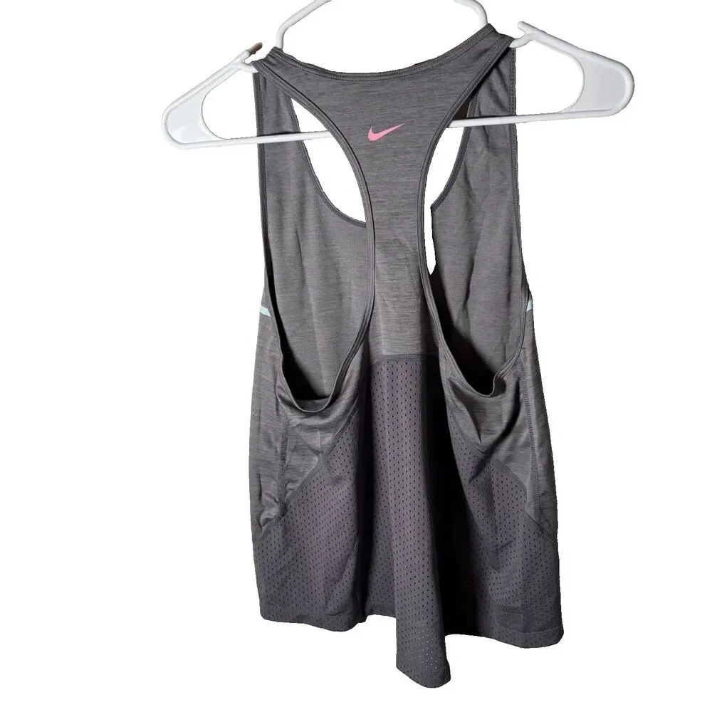 Nike Tank Top Women's Small Gray Racerback Sleeveless Logo Active Shirt